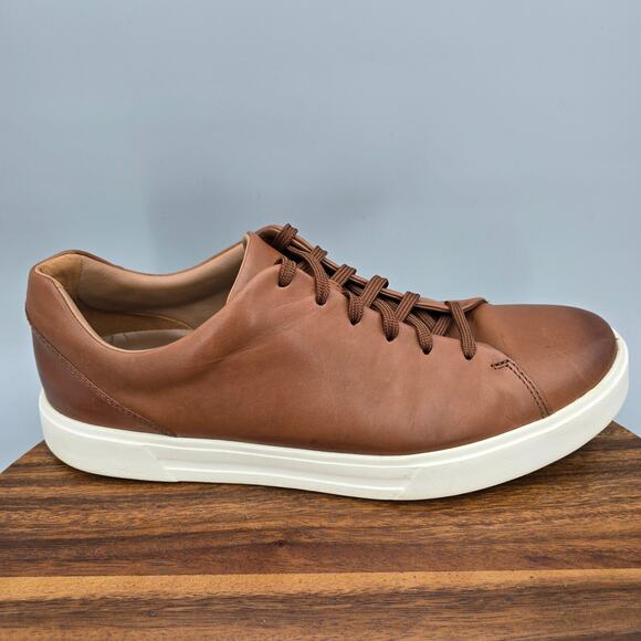 Casual Shoes Clarks Sneakers Brown Clarks Shoes Mens 13 M Brown Tan Leather Un Costa Low Comfort Casual  Sneakers